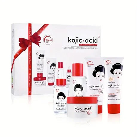 GuanJing Beauty Kojic Acid Skin Care Series 5-Piece Set | Brightening & Dark Spot Care