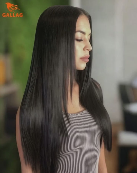 Straight Glueless Human Blend Wig